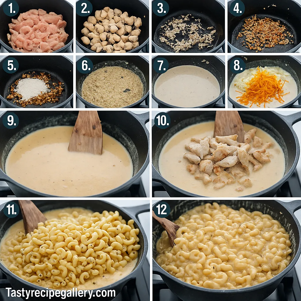 Creamy Chicken Mac and Cheese 2 Creamy Chicken Mac and Cheeses