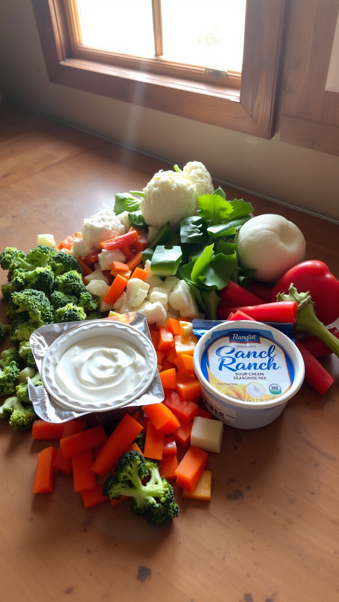 Fresh & Creamy Crescent Roll Veggie Pizza 4 Ingredients List