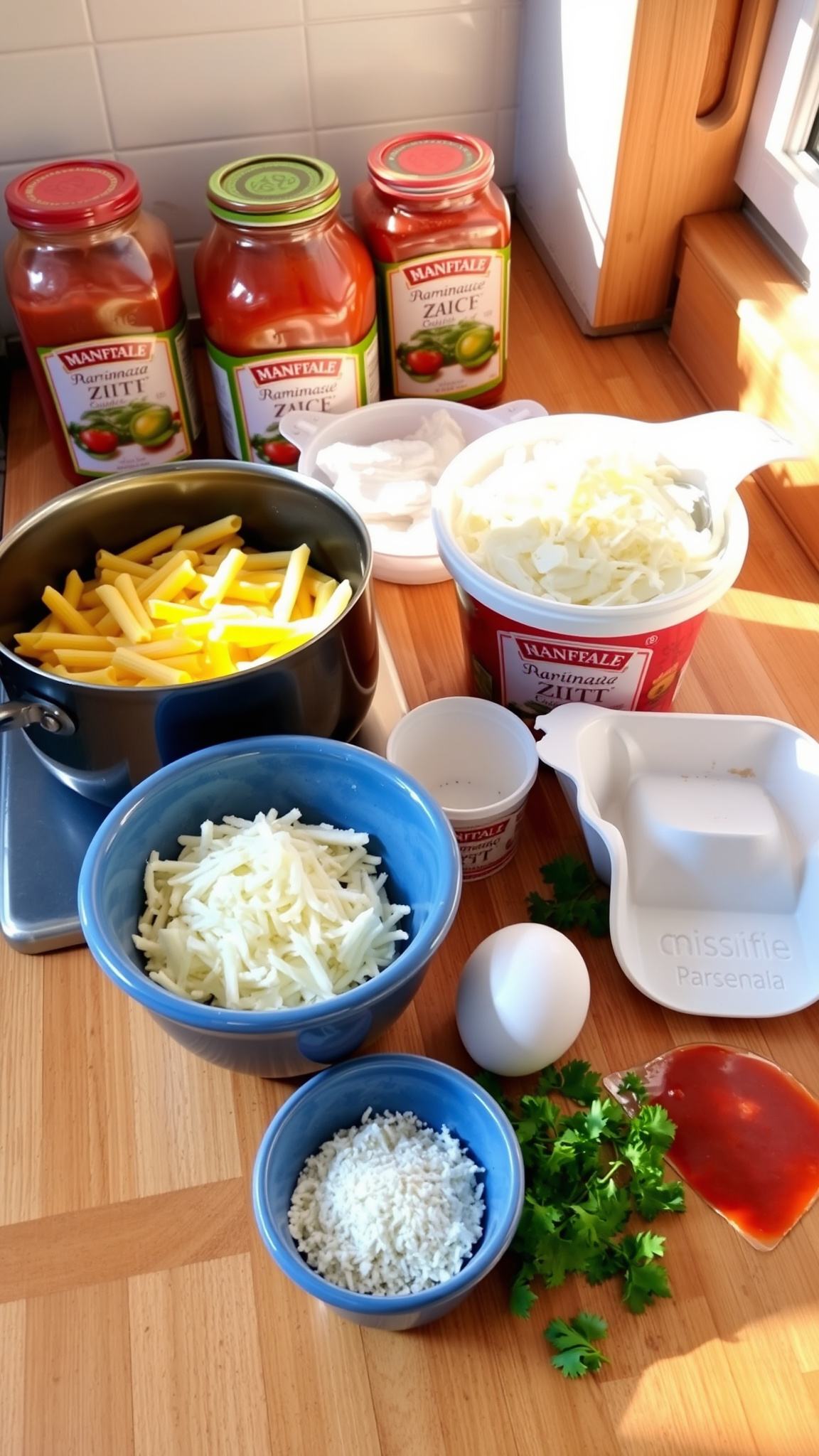 Classic Baked Ziti with Ricotta Cheese 3 Ingredients List