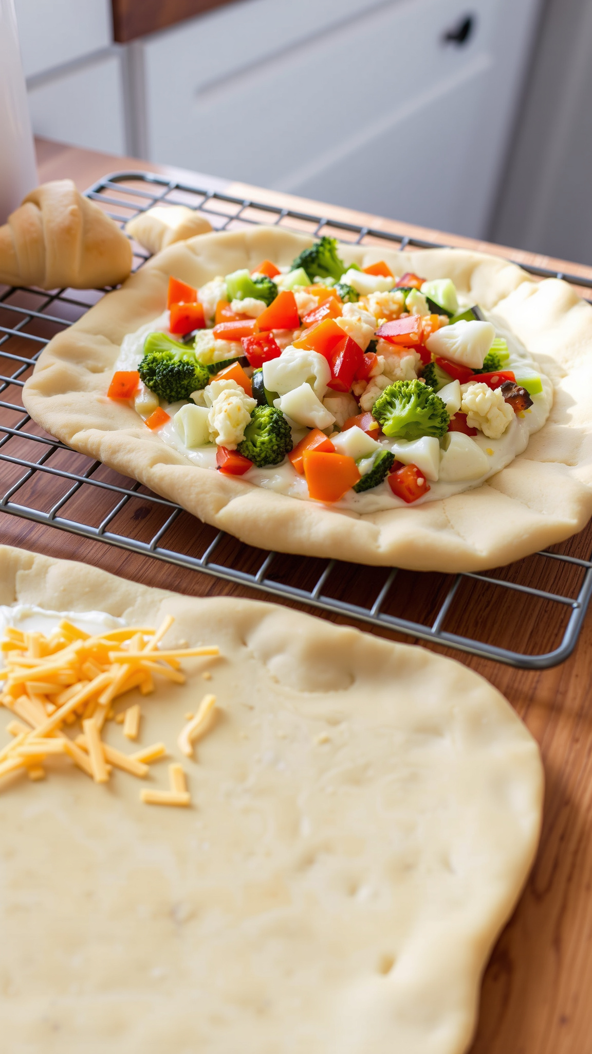 Fresh & Creamy Crescent Roll Veggie Pizza 5 Step-by-Step Instructions